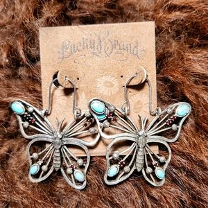 Lucky Brand sterling silver beautiful retro vibe earrings.
